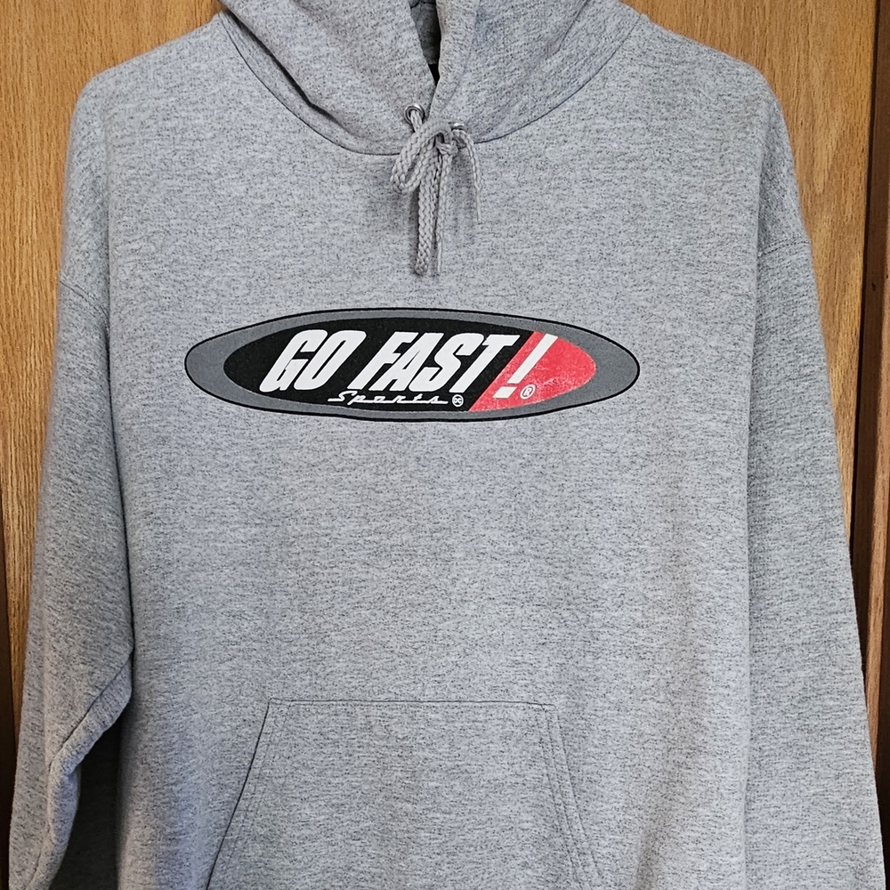 Vintage Y2K Go Fast Sports Hoodie Size Medium RARE Skydiving Base Jumping Racing